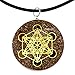 Black Tourmaline and SBB Coil | Two Sided Medallion | Reiki Metatron's Cube/Merkaba with 7 Chakra Crystals | EMF Protection and Sleep Aid | Orgone Pendant with Complimentary Leather Neck Cord and Bag