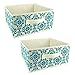 DII Fabric Storage Bins for Nursery, Offices, & Home Organization, Containers are Made to Fit Standard Cube Organizers (11x11x5.5) Scroll Teal - Set of 2
