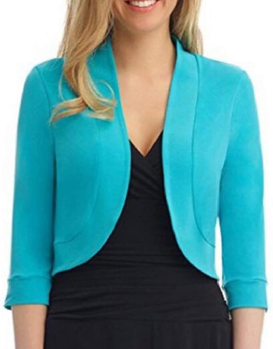 BU2H Women 3/4 Sleeve Plus Size Solid 
