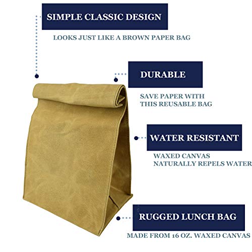 Waxed Canvas Reusable Lunch Bag