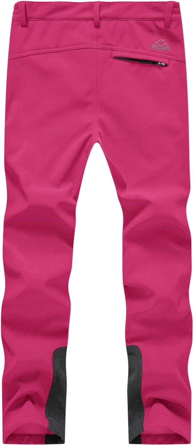 Rdruko Women's Waterproof Snow Pants Ski Snowboard Hiking Softshell Fleece Insulated Winter Pants: Clothing