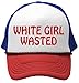 White Girl Wasted - Funny Party Dance frat College Mesh Trucker Cap Hat, RWB primary