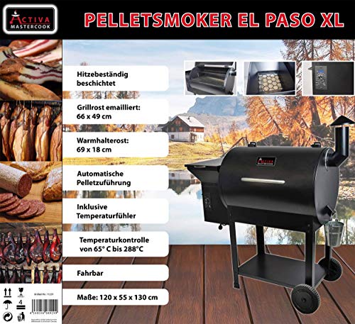 ACTIVA Grill Pelletsmoker XXL Grillwagen Smoker BBQ Barbeque Räuchern Smoken Räucherofen, Pellet-Smoker – Bild 6