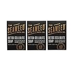 Seaweed Bath Co. Detox Cellulite Bar Soap (Pack of 3) with Coconut Oil, Kukui Oil, Bladderwrack Seaweed, Cinnamon Bark Powder and Charcoal Powder, 3.75 ounces