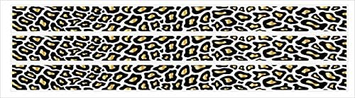 Gold Leopard Print Border in White, Black and Gold Leopard Print Wall Decals/Stickers