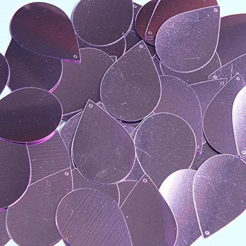 Lavender Lilac Shiny Metallic Tear Drop 1.5