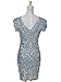 Anna-Kaci Womens Sexy Sparkly Glitter Sequin V Neck Bodycon Mini Party Dress