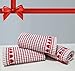 Kitchen Towels , Red Heart, Highly Absorbent, Low Lint, 100% Cotton Dish Towels, High Quality check print. Tea Towels, 19 x 31, Love Gift Towel. 3 Piece, Bleachable Towels from Roseberry Linen