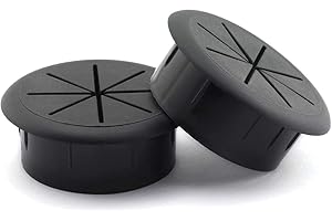 HJGarden 2PCS 2Inch (50mm) Desk Cord Grommets Wire Cable Hole Cover for Office PC Desk Cable Cord Cover Black