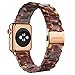 Wearlizer Compatible with Apple Watch Band 42mm 44mm Womens iWatch Lightweight Resin Wristband Replacement Bracelet Mens Cool Sport Strap with Metal Steel Clasp Series 4 3 2 1-Deep Rose Gold+Tortoise