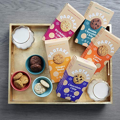 Partake Crunchy Cookies - Chocolate Chip | 4 Boxes | Vegan & Gluten Free | Free of Top 8 Allergens- Dairy Free, Nut Free, Egg Free, Wheat Free, Soy Free, Fish Free | 5.5 Oz | 15 Cookies Each