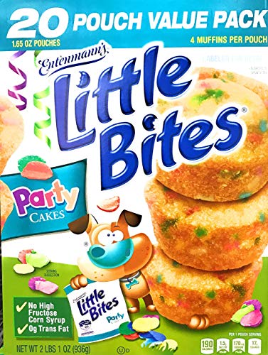 Entenmann's | Little Bites | Party Cakes | 20 Pouches 80 Muffins | 4 Muffins in each Pouch | Delicious | Yummy | Tasty | Net WT 2 LB 1 oz (936g) | 1 Box | - Thumbnail 4