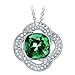 QIANSE White Gold Plated Necklace Pendant Made with Green SWAROVSKI Crystal
