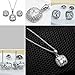 Yoursfs Wedding Jewelry Set for Women Platinum Plated Big Square CZ Crystal Halo Necklace and Earrings Bridal Bridemaides