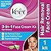 VEET 3-in-1 Face Cream Hair Remover Kit, Normal Formula With Aloe Vera & Vitamin E 1 ea