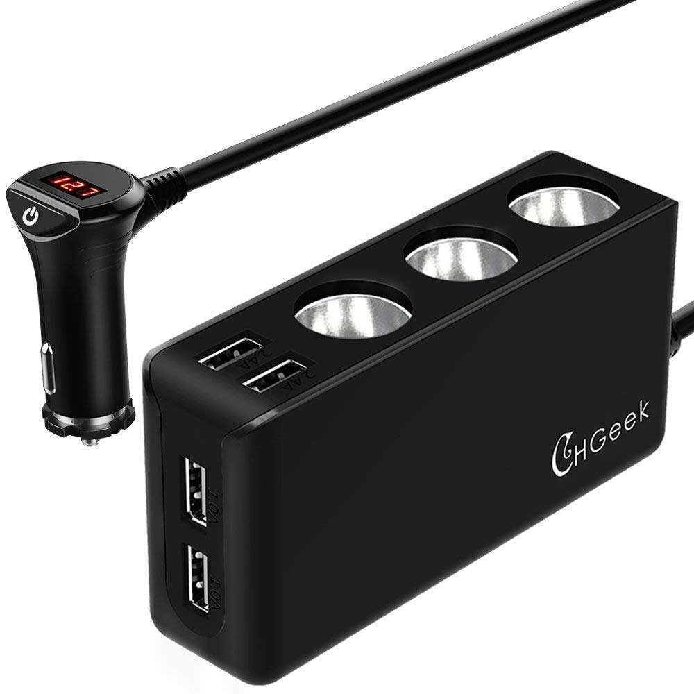 Cigarette Lighter Splitter, CHGeek Car Charger 120W 12V 24V