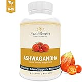 Organic Ashwagandha Root Powder 1950mg - Vegan Ashwagandha Capsules for Stress Relief, Anxiety Relief, Thyroid Support, Adrenal Support - Premium Ashwagandha with Black Pepper Extract