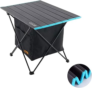 Amazon 21最新 アウトドア テーブル アルミ製 防食性 お手入れ簡単 q バーベキュー キャンプ用 釣り 登山 折りたたみ式 コンパクト 超軽量 収納袋つき Krida テーブル