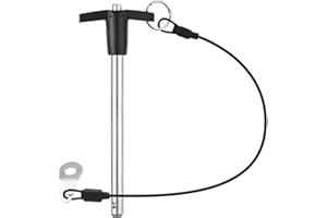 VXCICC T Handle Quick Release Pin 3/8 Inch Diameter,304 Stainless Steel Ball Locking Pin with Push Button Lanyard Usable Length 3.94"(9.5mm x 100mm)