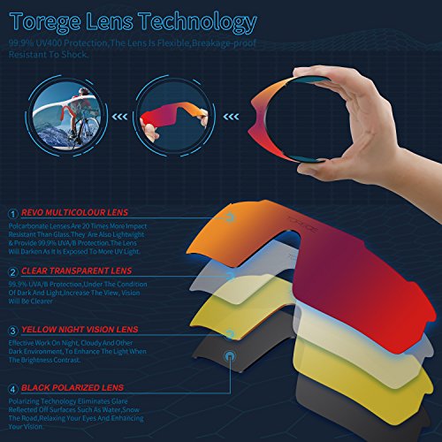 image for Torege Polarized Sports Sunglasses for Men Women Cycling Running Drivi