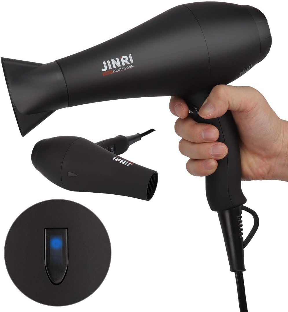 Hair Dryer 1875W, Negative Ionic Fast Dry Low Noise Blow Dryer, Professional Salon Hair Dryers with Diffuser, Concentrator, Styling Pik, 2 Speed and 3 Heat Settings: Health & Personal Care