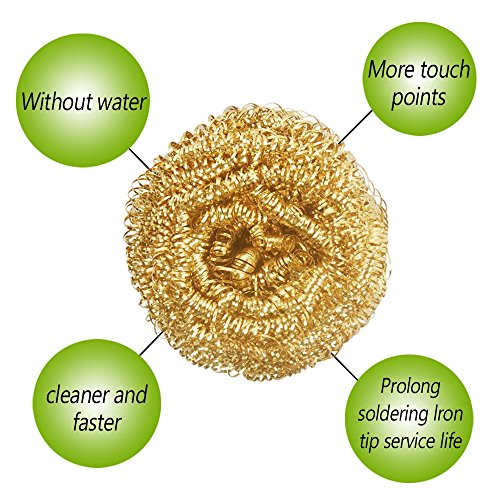 Soldering Tip Cleaner Soldering Iron Tip Cleaner Brass Tip Cleaner Kit and 6PCS Brass Ball Wire-type with 1PC Ball Shell Holder for Cleaning Solder Irons and Tips - Thumbnail 2