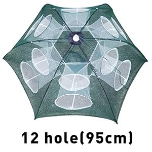 Ju Fu Renforcement 4-20 Trous Automatique Pêche De La Crevette Nette Cage Nylon Pliable Crabe Nasse Cast épervier Pliant…