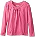 French Toast School Uniform Girls Long Sleeve Crew Neck T-Shirt with Front Gathers