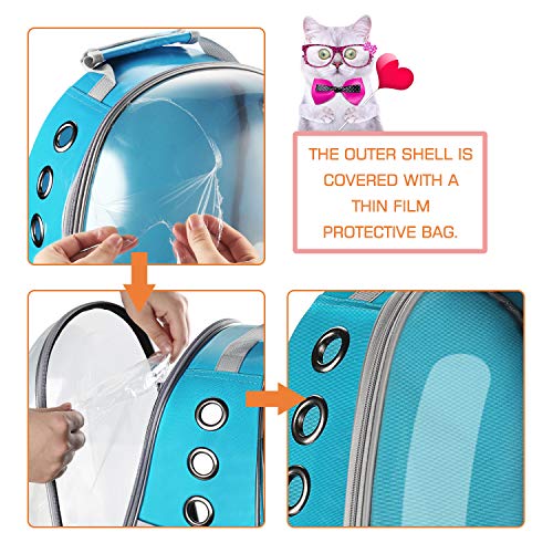 Blitzwolf Pet Transparent Carrier Backpack, Anzone Sightseeing Pet Traveller Outdoor Knapsack Waterproof Lightweight Handbag for Small Animals-Green