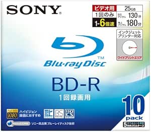 Amazon.com: Sony Blu-ray Disc 10 Pack - 25GB 6X BD-R - White Inkjet