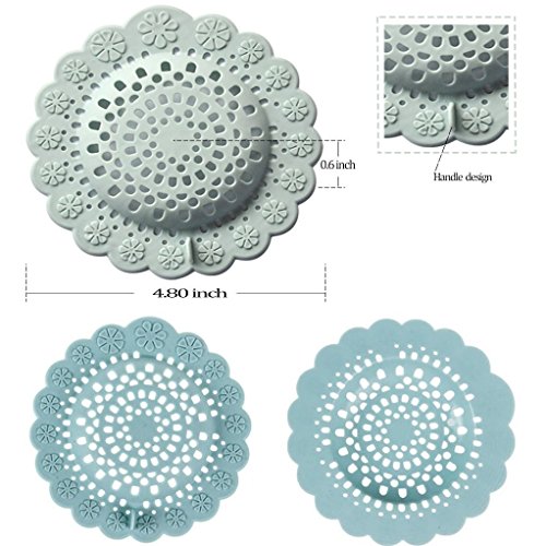 Shower Filter, 4 Pack Tub Drain Protector Silicone Flower Shape Drain Cover Hair Catcher/Strainer/Snare for Showers or Bathtubs