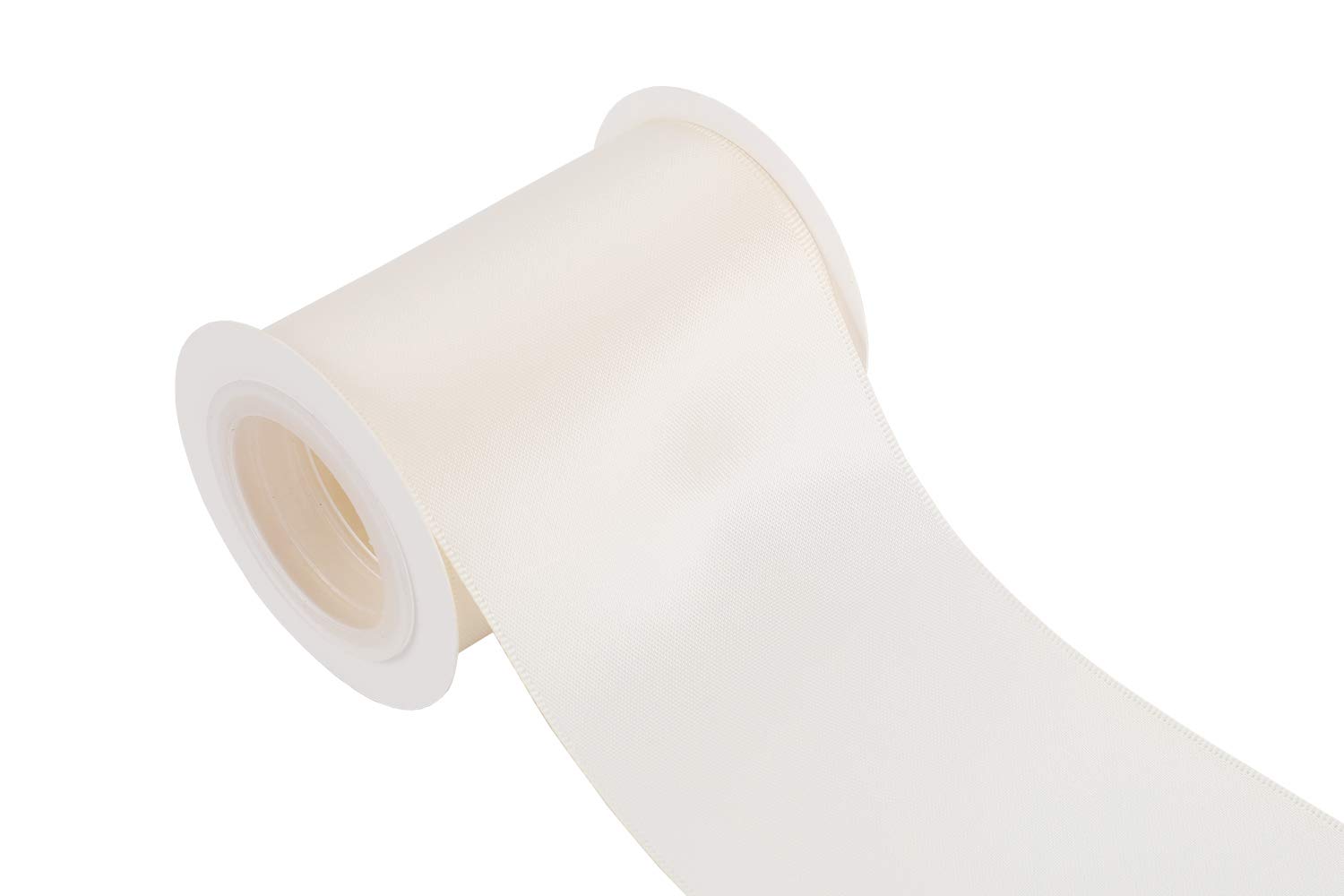 ITIsparkle 75mm Width (3") Double Faced Satin 4.5 Meters (Full Reel) Premium Quality Ribbon Ideal for Crafts/Gift Wrapping/Floristry - Ivory