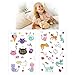 Temporary Tattoos for Girls Kids Women(180pcs), Konsait Cute Kitty Cat Tattoos Waterproof Body Art Sticker Great Birthday Party Favors Kids Party Accessories Goodie Bag Stuffers Party Fillers Gift