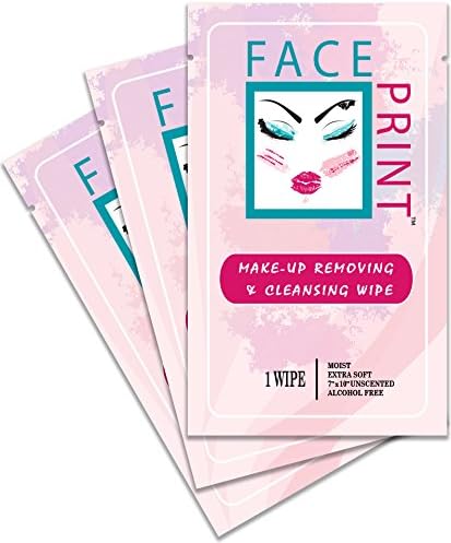 Face Print - Body Wipe Company - Premium makeup removing wipes - Facial cleansing on the go towelettes - 20 Individual Packs