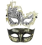 Couple Masquerade Mask Metal Masks Venetian Party