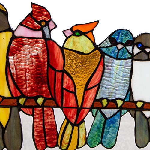 image for River of Goods Bird Lover 9.5 Inch High Stained Glass Window Panel Sun