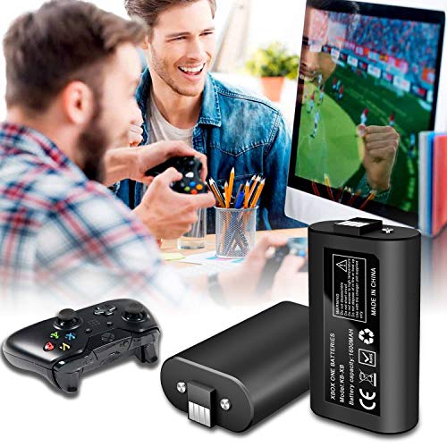 Xbox One Controller Battery Pack Play & Charge kit,2Pcs X 1600 mAh Rechargeable Batteries with