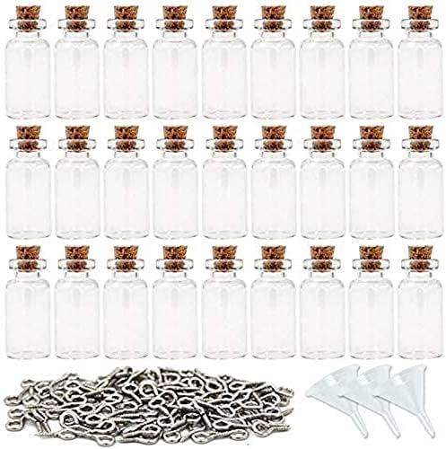 SUPERLELE 60pcs 2ml Small Mini Glass Bottles Jars