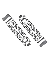 Maxjoy correas para Fitbit Charge2. Brazalete de correa milanesa de repuesto, de acero inoxidable, con cierre magnético. correas muñequeras de accesorio grandes y pequeñas para Fitbit Charge 2 Tracker (colores: oro rosado, negro y plata)