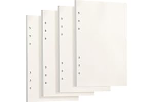 Songaa A5 Refill Paper 4 Packs - 100GSM Thick Refillable Paper 6 Hole Filler Inserts Loose Leaf Paper 180 Sheets/360 Pages, A5 Refill Paper for 6 Ring Binder Journal Notebook (Blank Paper)