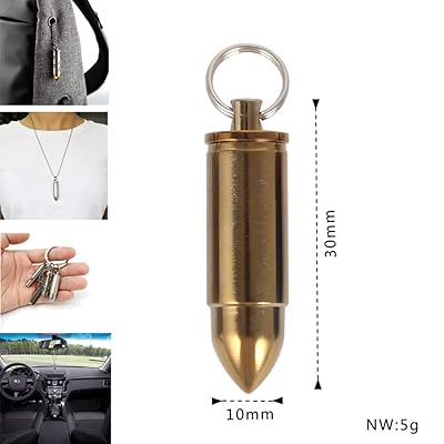 Titanium Keychain Pill Holder Necklace Waterproof Kuwait Ubuy