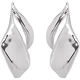 Chunky Gold Statement Earrings for Women Leaf Geometric Spiral Earrings Vintage Irregular Twisty Earring Fashion Jewelry Accessories