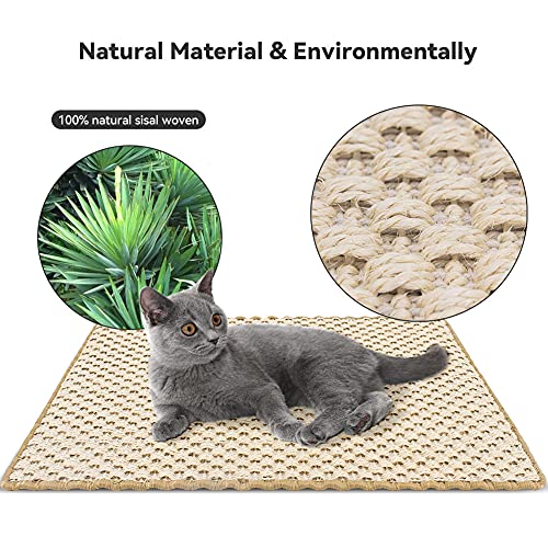 Petslucent Cat Scratch Mat, Sisal Cat Scratching Pad for Indoor Cats