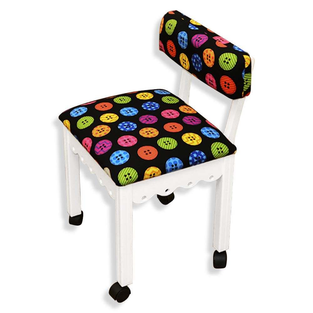 Amazon.com: Arrow Sewing Chair in White with Button Fabric