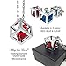 Red Diamond Cube Crystal Car Rear View Mirror Charms, Bling Car Accessories, Sun Catcher Hanging Ornament w/Chain, Car Charm & Home Decor Ornament (Red)
