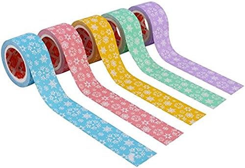 jef Colorful Adhesive Paper Tapes, Length 5m, Set of 5