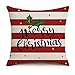 Jjyee Christmas Pillow Covers Decorative Couch Throw Pillow Covers Cotton Linen Pillow Square Cushion Cover for Sofa, Couch, Bed and Car (Christmas)