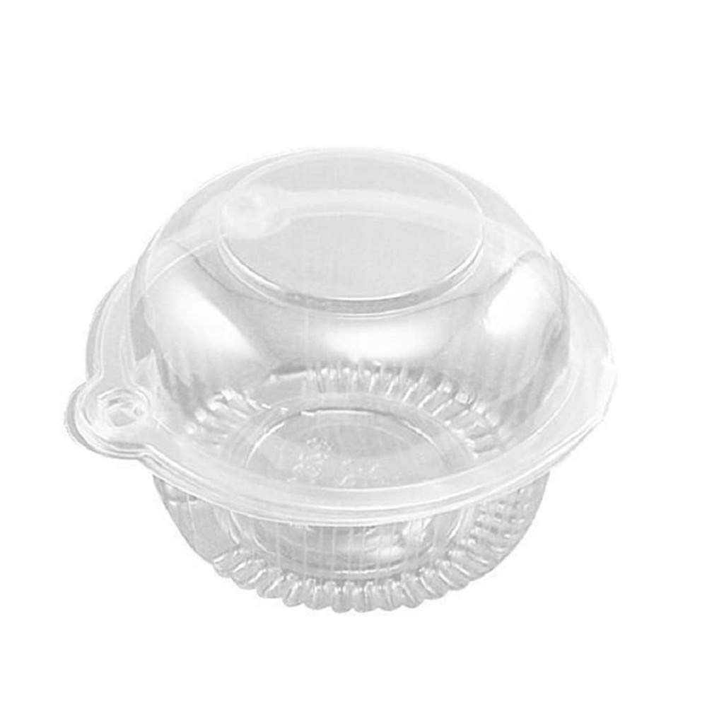 50 Pieces PE Material Plastic Single Individual Cupcake Holder Muffin Dome Holders Cases Boxes Cupcake Pods（Transparent）