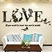 Wall Stickers, LandFox Stylish Removable 3D Leaf LOVE Wall Sticker Art Vinyl Decals Bedroom Decor (Black)