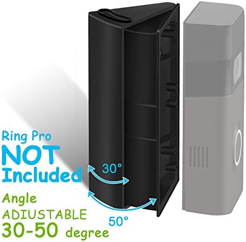 Yeshow ADJUSTABLE (30 to 55 degree) Angle Mount for Ring Video Doorbell 2 (Released in 2017), Angle Adjustment Adapter/Mounting Plate/Bracket/Wedge Kit (Doorbell NOT included)